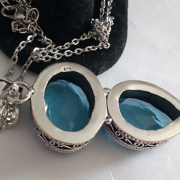 Gorgeous double stone London blue topaz cocktail pendant 💙🤗 - Picture 3 of 4